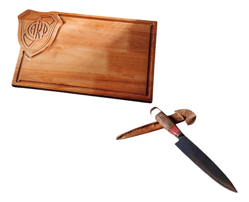 Tabla Asador River + Cuchilla Asado De 32cm , Ideal Regalo