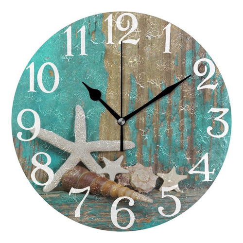 Ocean Beach Coastal  Fish Reloj De Cocina, Reloj De Par...