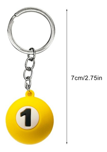 Llavero Diseño Bola De Billar Bolas De Pool 12 Unidades