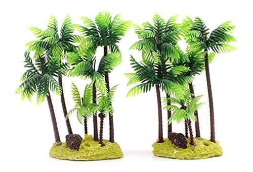 M2cbridge Set De 2 Plantas Plasticas De Coco Tree Palm Para