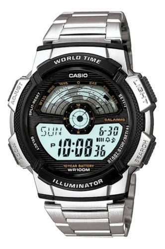 Reloj Casio Digital De Acero Inoxidable Ae-1100wd 