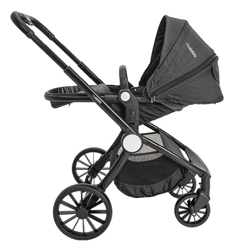 Carrinho De Bebê Moisés + Bebê Conforto + Base Preto Kiddo