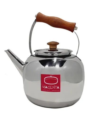 comprar Pava Acero Inoxidable 1.4lts Magenta Gamuza Mango Madera