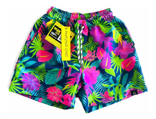 Short De Baño Niño Microfibra Con Sosten Red Tropical