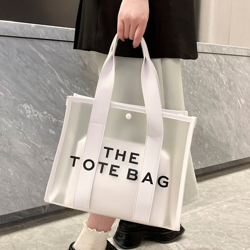 Bolsa The Tote Bag Transparente Esmerilado Para Mujer