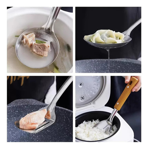 Juego De Utensilios De Cocina De Acero Inoxidable De 5 Piezas Heaimo