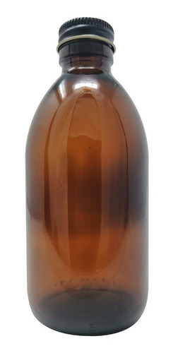 10 Frasco Envase Botella De Vidrio Ambar 250 Ml Con Tapa