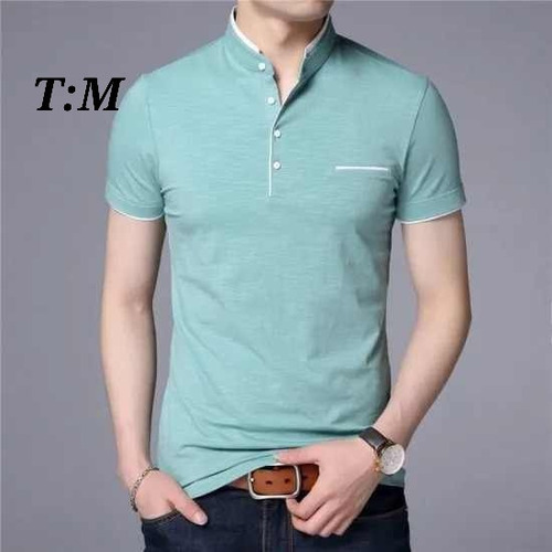 Chemises Slim Fit Para Caballeros Cuello Mao