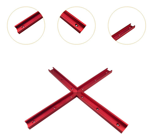 4 Piezas De Carpintería T Pistas T Slot Para El Rojo