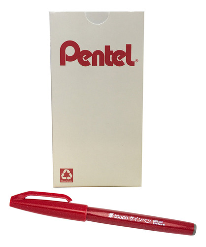 Bol Igrafo Punta Pincel Pentel Tinta Ocre Caja 12 Ses15 C-y