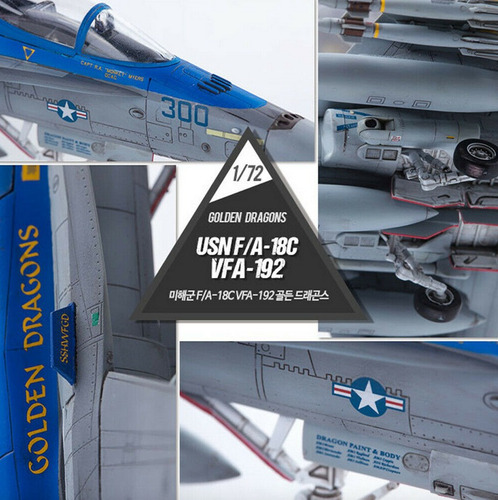 Avion Navy F/a-18c Vfa192 Golden Drag Scala 1/72 Kit Armable