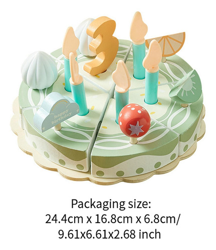 Juguete De Pastel De Cumpleaños De Madera, Fingir Jugar