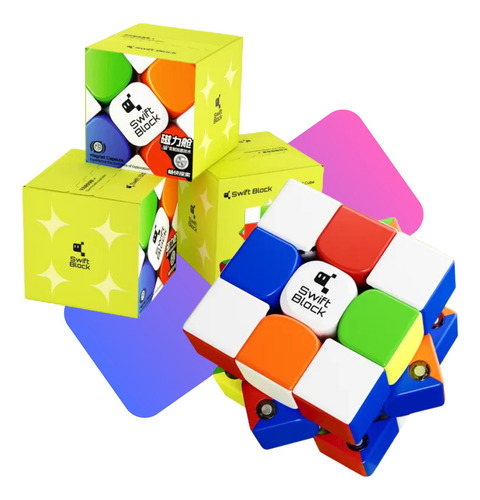 Cubo Mágico 3x3 Profissional Gan Swift Block 355s Magnético Estrutura Colorido
