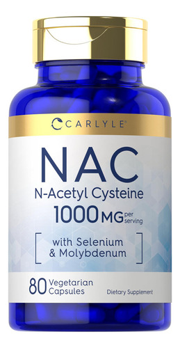 Carlyle Nac Suplemento N-acetil Cisteína | 1000 Mg | 80 Cá