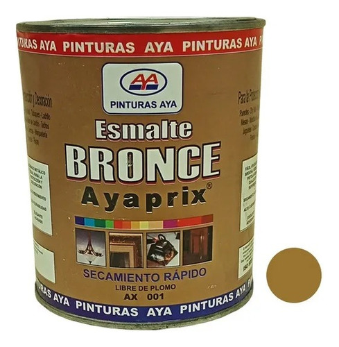 Pintura Esmalte Metalizado Ayaprix Bronce 1/4 Galon Aya