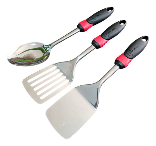 Cuchara Volteador Tornero Acero Inoxidable 3pz Uten Cocina