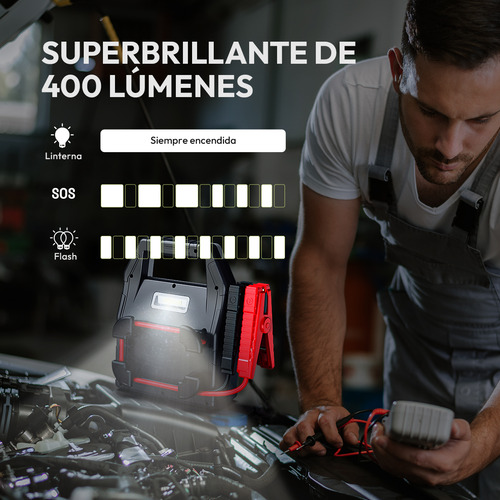Arrancador Automático Portátil Con Batería 6000a, 12 V/24 V,