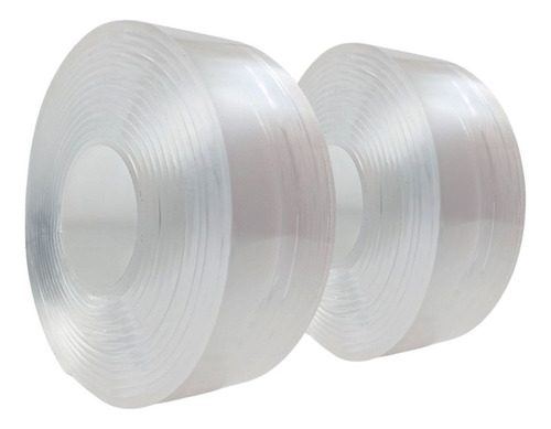 2 Cintas De Nano Gel Lavable Doble Faz Transparente 6 Metros