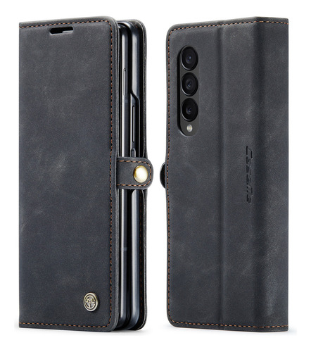 Funda Genérica Samsung Leather case negro con diseño z fold5