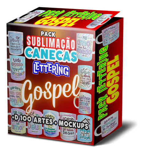 Pack 110 Artes Premium Gospel Lettering Para Canecas + Bônus