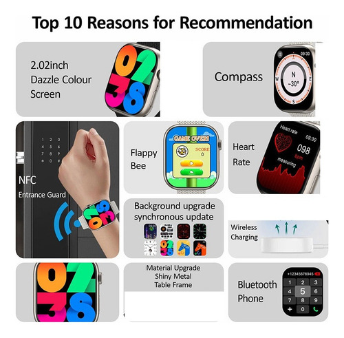 Z Reloj Inteligente Hk9 Pro Plus Nfc De 2 Gb Rom Island Dynami