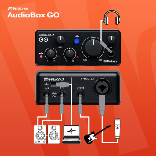 Interface De Áudio Presonus Audiobox Go Usb-c Com Studio One