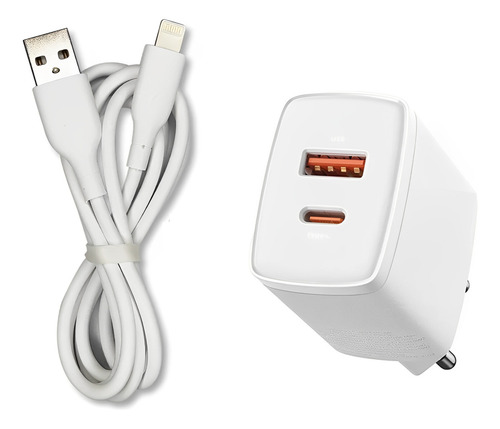 Fonte Usb C 20w C Para iPhone 7 8 11 12 13 14 Plus Xr X Se Cor Branco