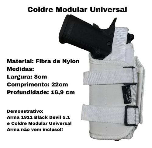 Coldre Modular Externo Universal Botão Para Colete Militar