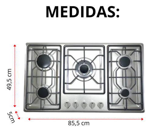 Encimera A Gas Inox Con Chispero Cocina+dispensador De Aceit