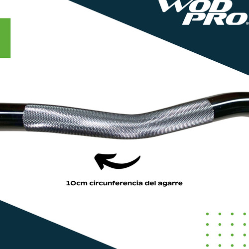 Barra Z Wodpro Peso Integrado 20kg Gym Cross Color Negro