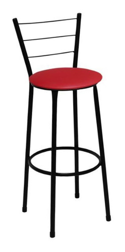 Imagem 2 de 6 de Kit 4 Banquetas Média 60cm Cozinha Balcão Assento Vermelho