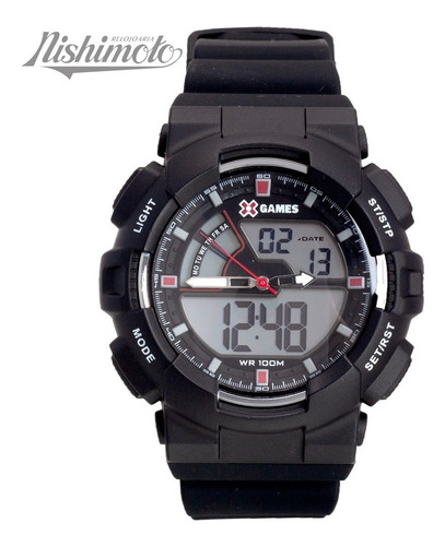Relogio X-games Masculino Xmppa139 Bvpx Anadigi Preto Oferta