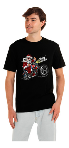 Playera Santa Motocicleta Navidad Diseño 966 Playeras Beloma