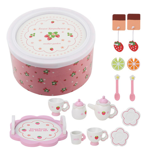 Set De Juego De Rol Simulado De Madera Con Vajilla De Té