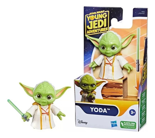 Figura Star Wars Young Jedi Yoda 6.5 Cm Sable Verde