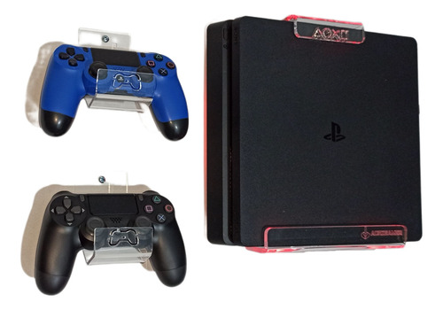 Soporte De Pared Para Ps4 Y Controles Con Led Rgb Bluetooth