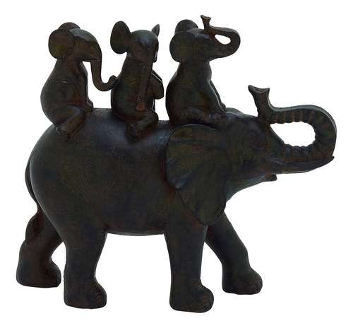 Deco Eclectica Escultura Elefante Polystone Marron
