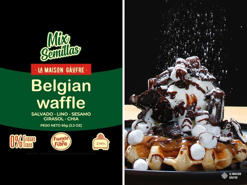 Waffle Belga De Semillas 65g Fuente Fibra - 0% Grasas Trans