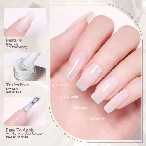 Verniz De Unhas Em Gel Born Pretty Milky White 15 Ml Sem Hem