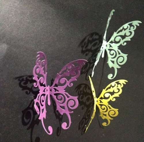 Mariposas Hermosa 8 X 7,5cm Caladas Figura Troquelada Scrap