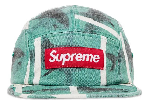 Gorra Supreme Damien Hirst Camp Cap Snapback Regulable Verde/blanco Regulable Demien Hirst