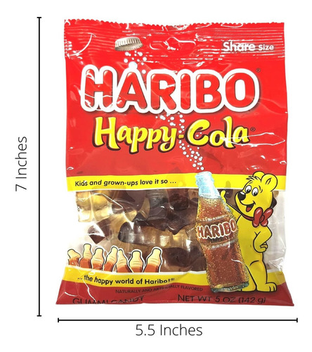 Haribo Happy Cola Gummi Candy Share Size (2 Unidades) Con 2