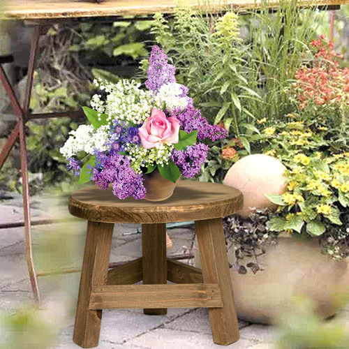 Nuevo Taburete De Madera Con Soporte For Plantas, Estante