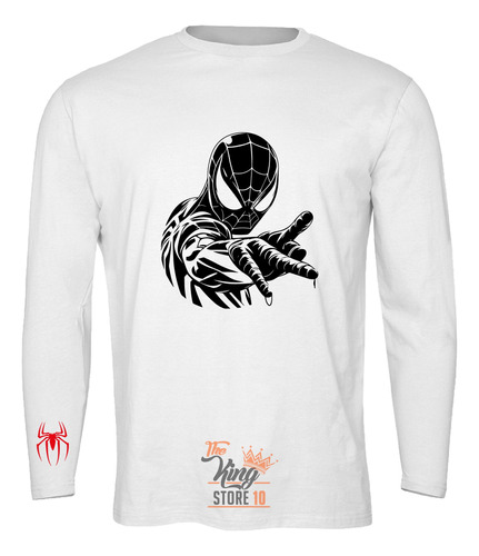 Polera Manga Larga, Spider Man, Super Heroe, Marvel, Comics