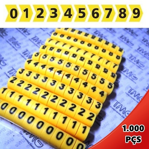 Imagem 1 de 3 de Identificador Marcador Fios Cabos Anilhas 1000pcs 0a9 - Jng