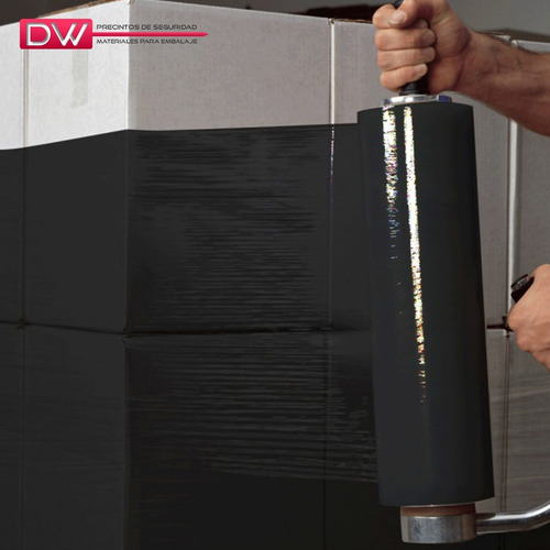 Imagen 5 de 10 de Film Stretch Negro 50cm Virgen 50cm 5kg Aprox Oferta Dw!