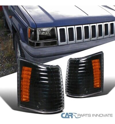 Fits 93-98 Jeep Grand Cherokee Suv Black Signal Lamps Co Ttx