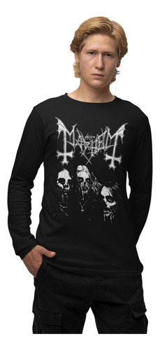 Camiseta Manga Larga Black Metal Mayhem C10