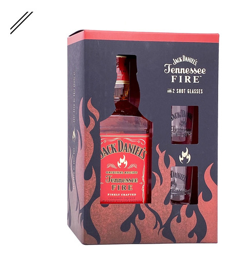 Whiskey Jack Daniels Fire Estuche C/2 Vasos Shot Bourbon