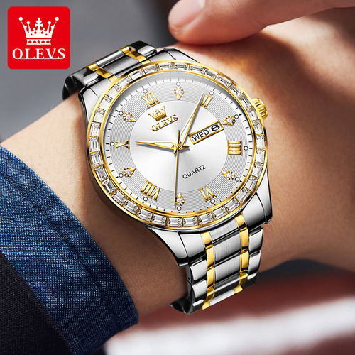 Relojes De Cuarzo Con Diamantes De Lujo Olevs Luminous